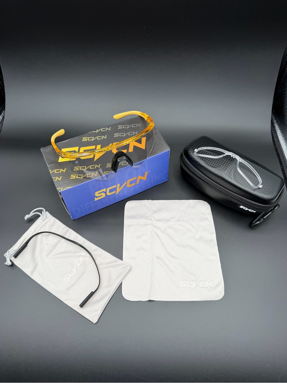 SCVCN Yellow Amber Sport Sunglasses Photchromatic
